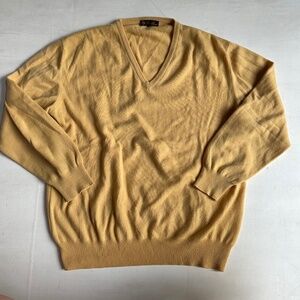 Loro Piana Yellow V Neck Cashmere Sweater